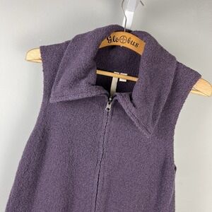 J. Jill Pure Jill Purple Sweater Vest Womens M Sleeveless Full Zip Jacket